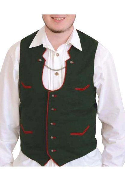 German V Pockets Green Vest