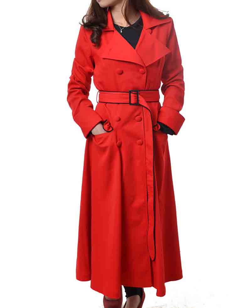 Gina Rodriguez Carmen Sandiego Red Trench Coat