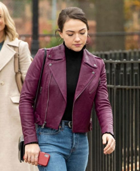 Rachel Bay Jones God Friended Me Purple Leather Jacket