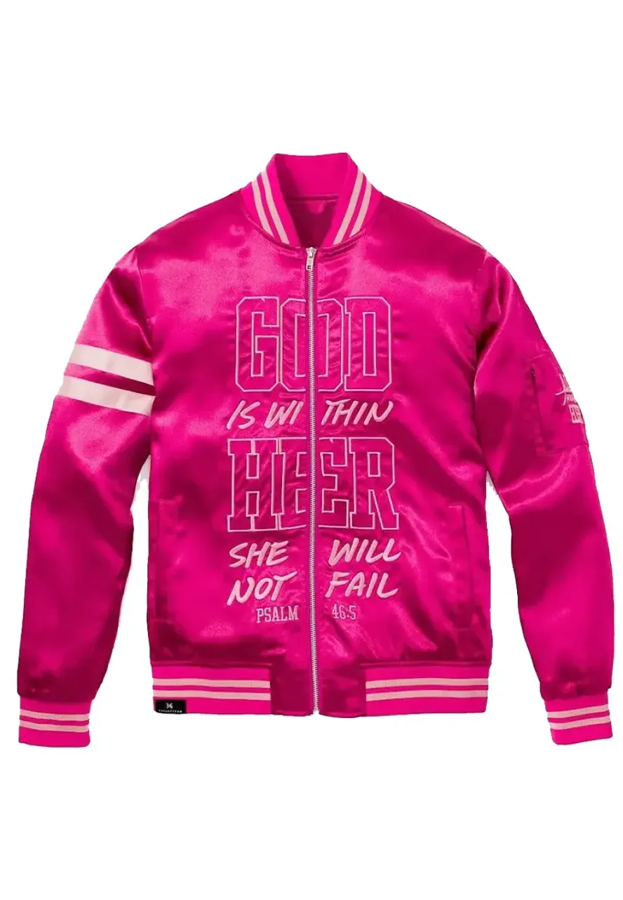 God Is Within Her Pink Jacket