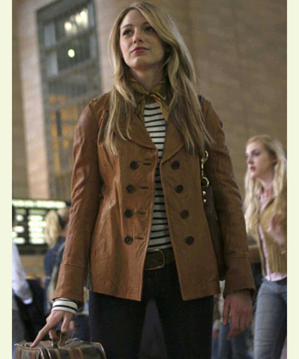 Gossip Girl Serena Van Woodsen Brown Jacket
