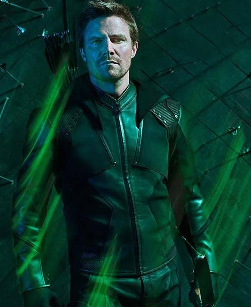 Green Arrow Season 08 Leather Jacket