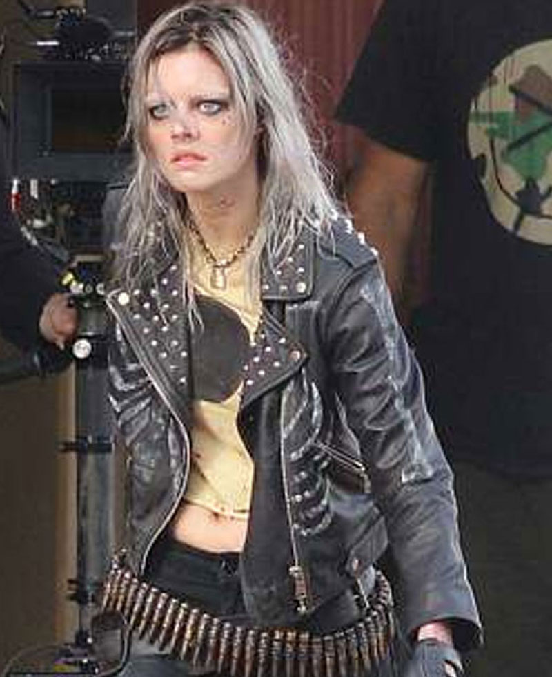 Guns Akimbo Samara Weaving Black Leather Jacket