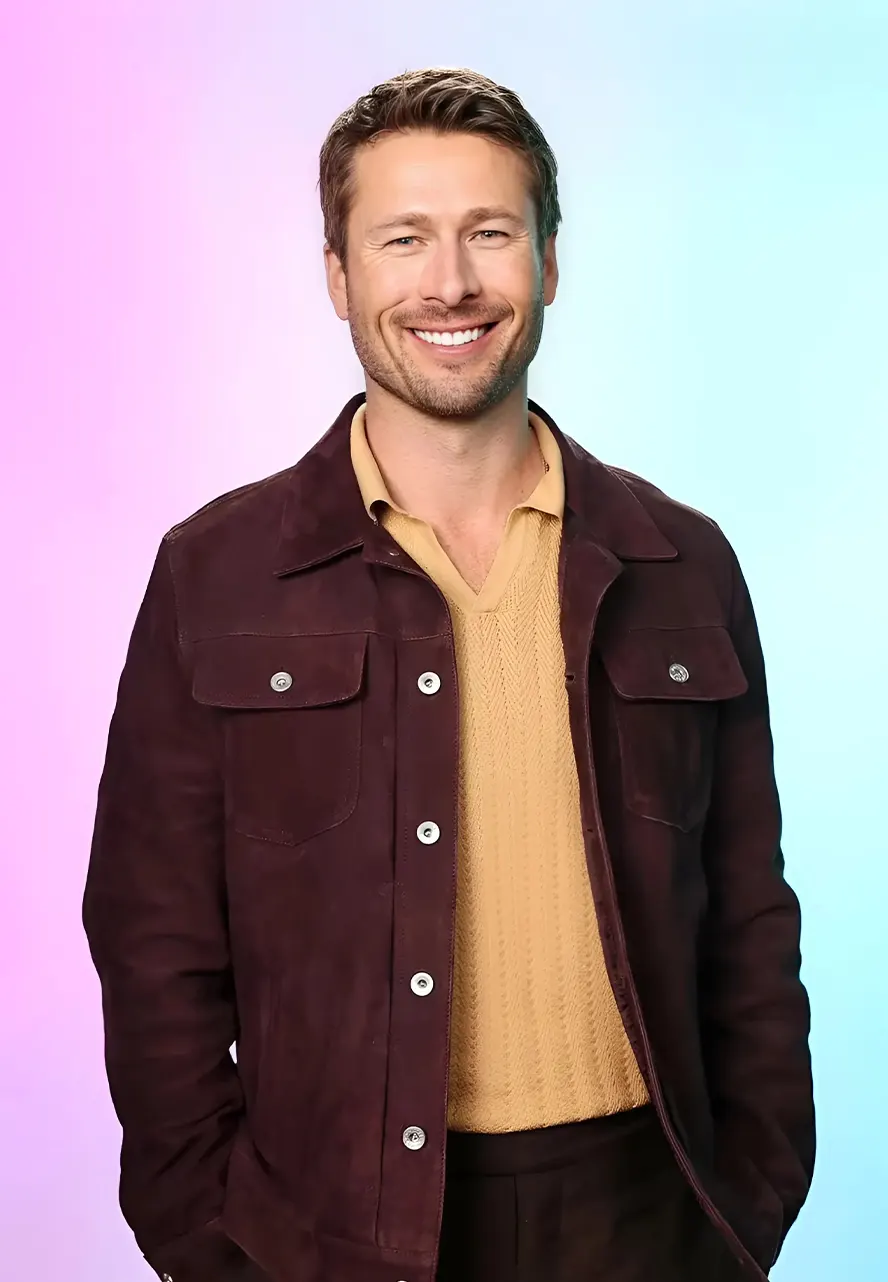 Hit Man 2024 Glen Powell Maroon Jacket