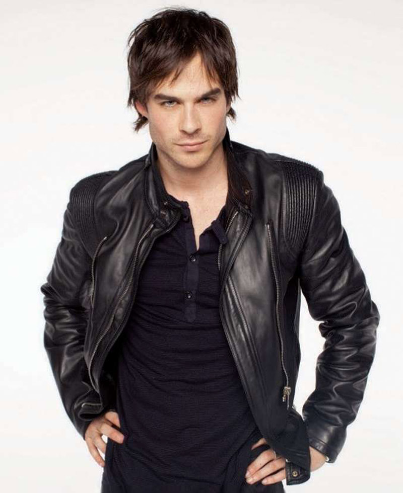 Ian Somerhalder Black Leather Jacket