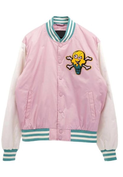 Icecream Pink Static Varsity Jacket