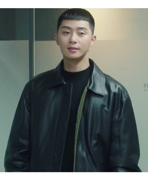 Park Seo Joon Itaewon Class Black Leather Jacket