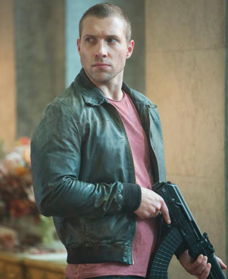 Jai Courtney Die Hard 5 Black Distressed Leather Jacket