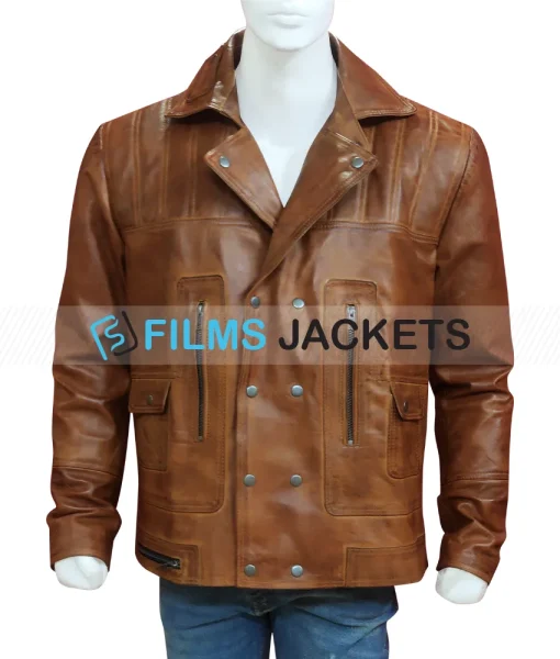 James Franco Motorcycle Distressed Brown Leather Jacket