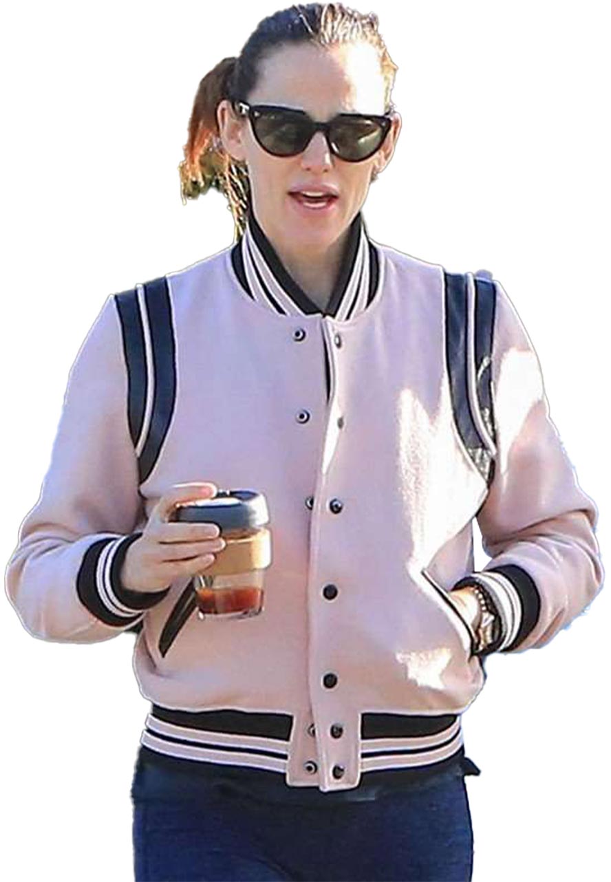 Jennifer Garner Pink Varsity Jacket