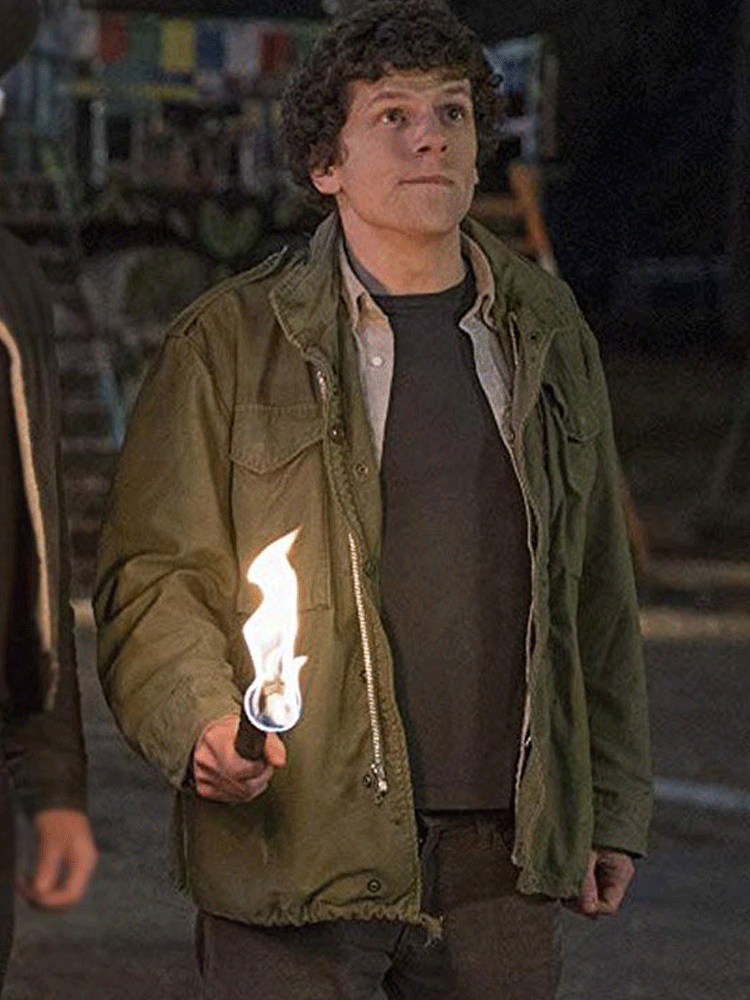 Jesse Eisenberg Zombieland Double Tap Green Jacket