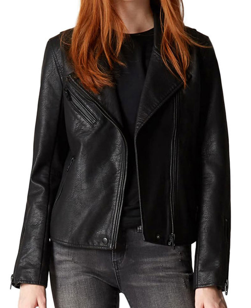 Jessica Parker Kennedy The Flash S05 Black Leather Jacket