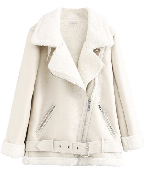 Itaewon Class Kim Da Mi Shearling White Leather Jacket