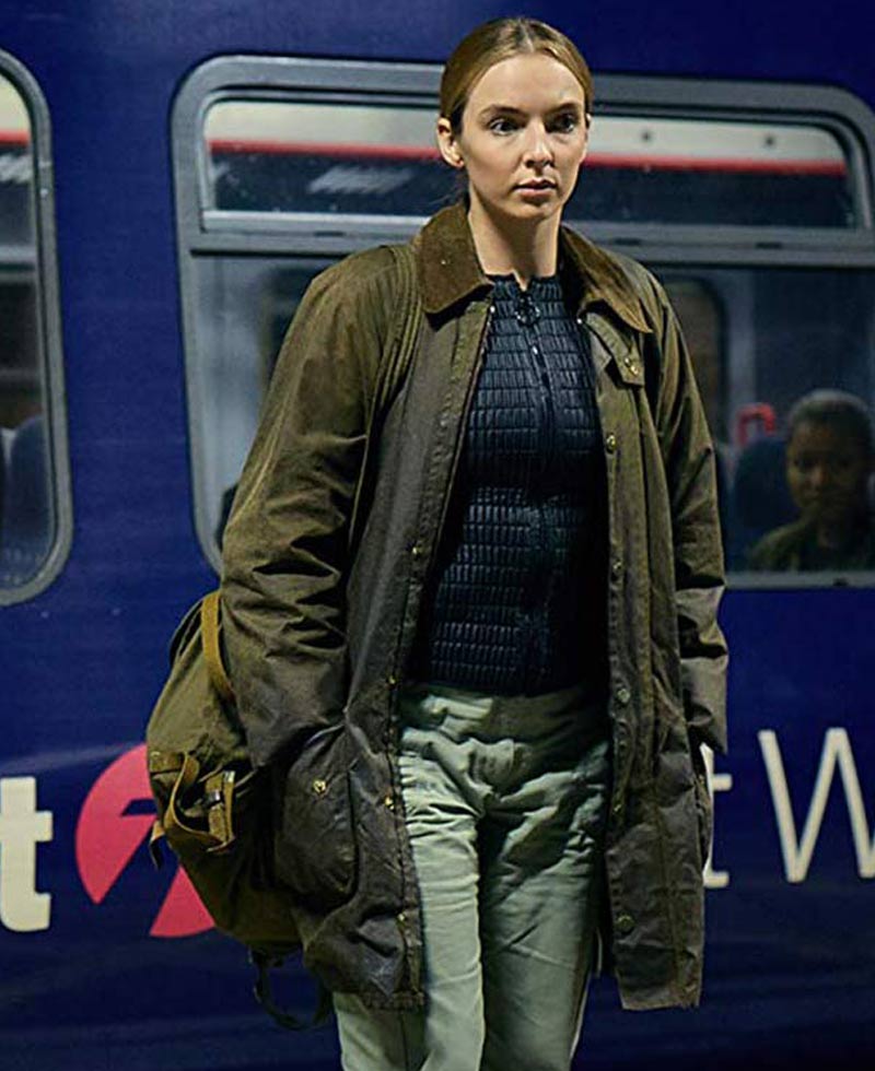 Jodie Comer Killing Eve Brown Coat