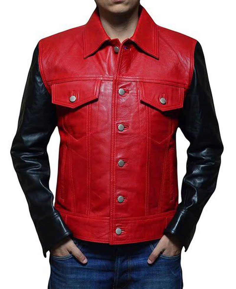 Justin Bieber Red and Black Jacket