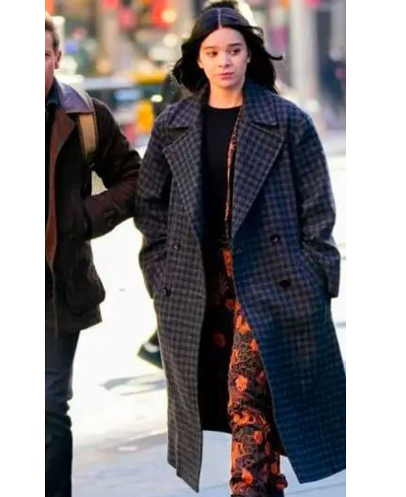 Hailee Steinfeld Hawkeye Black and Grey Coat