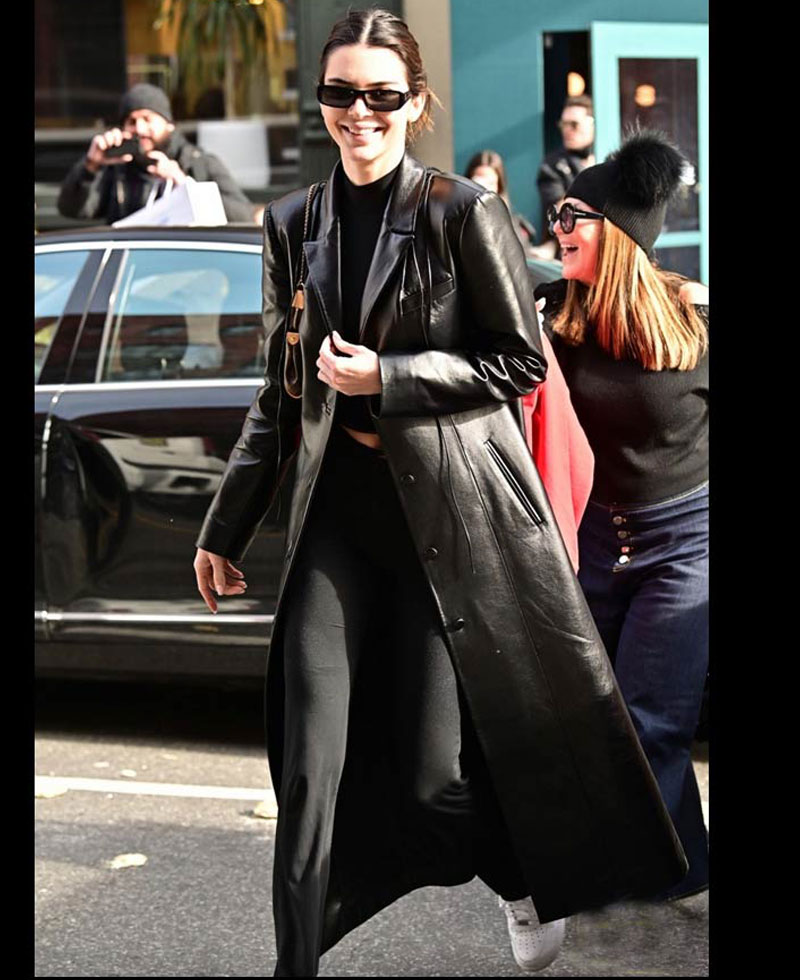 Kendall Nicole Jenner Trench Black Coat