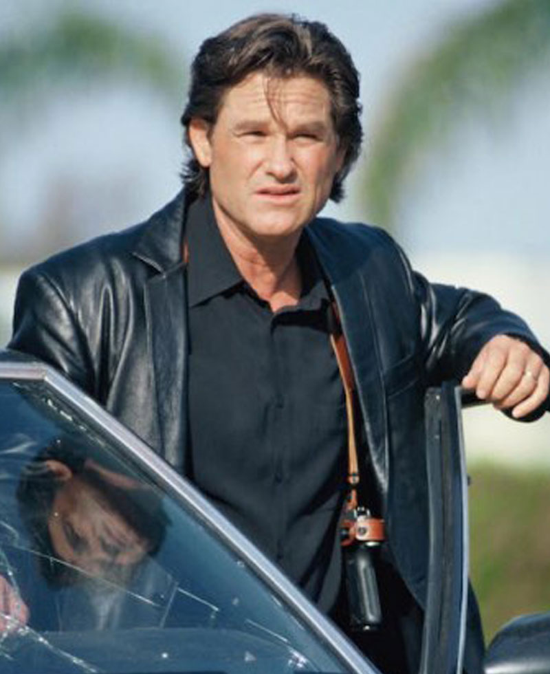 Eldon Perry Dark Blue Kurt Russell Leather Jacket