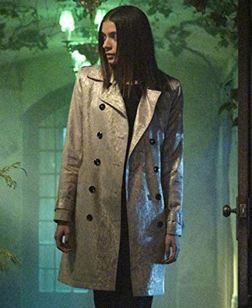 Locke & Key Laysla De Oliveira Double Breasted Leather Coat