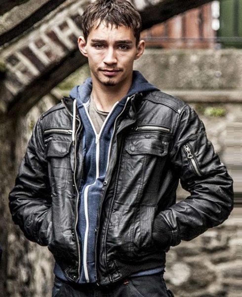 Robert Sheehan Love/Hate Bomber Leather Jacket