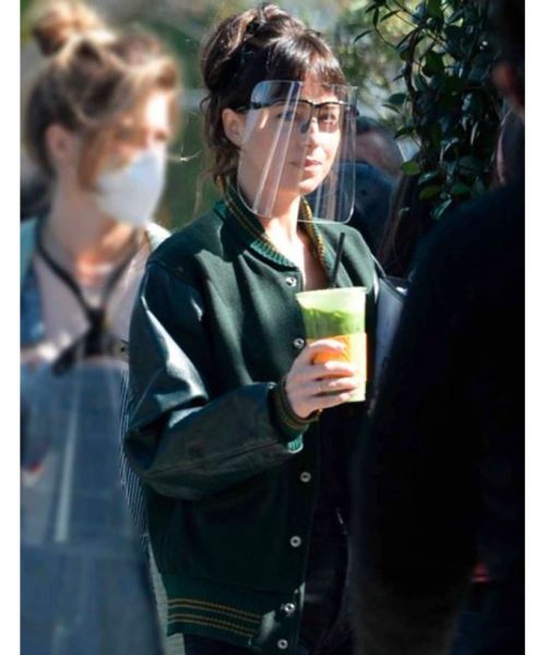 Am I Ok Dakota Johnson Varsity Green Jacket