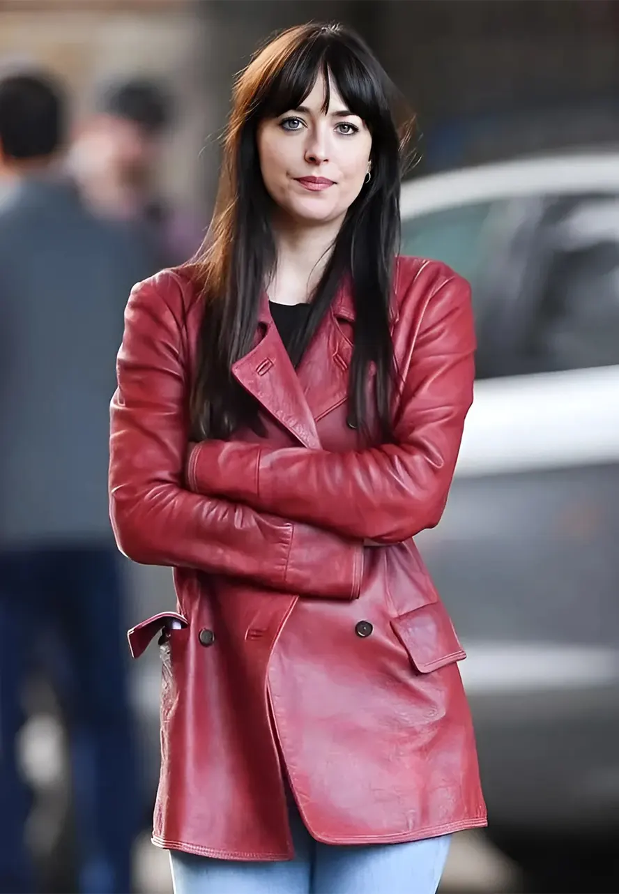 Madame Web 2024 Dakota Johnson Leather Coat