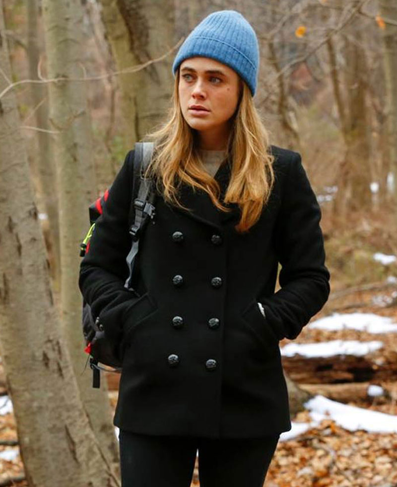 Manifest Melissa Roxburgh Black Peacoat