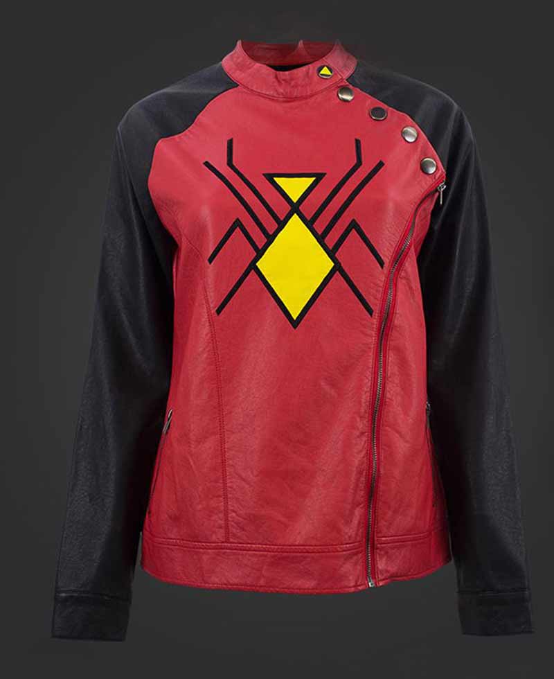 Marvel Spider Woman Biker Leather Jacket