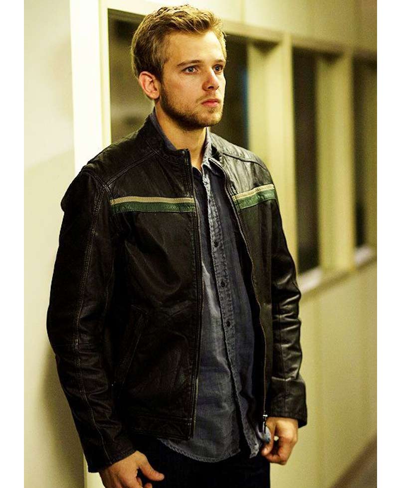 Bates Motel Max Thieriot Black Leather Jacket