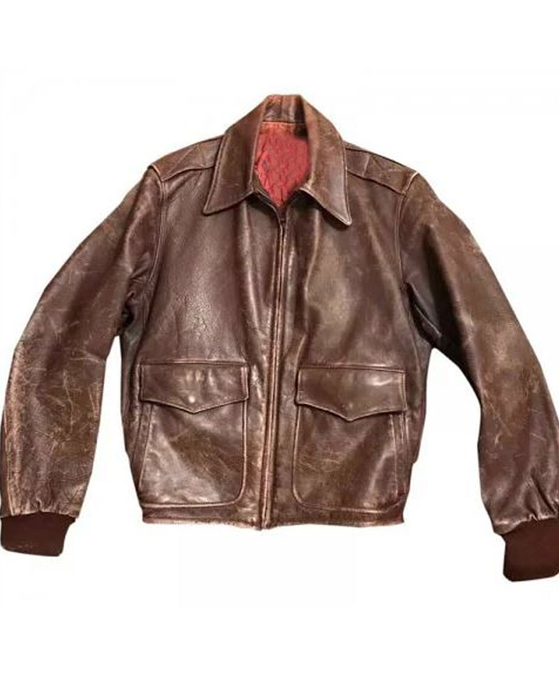 Men's 1950s Bomber Vintage Leather Brown Jacket