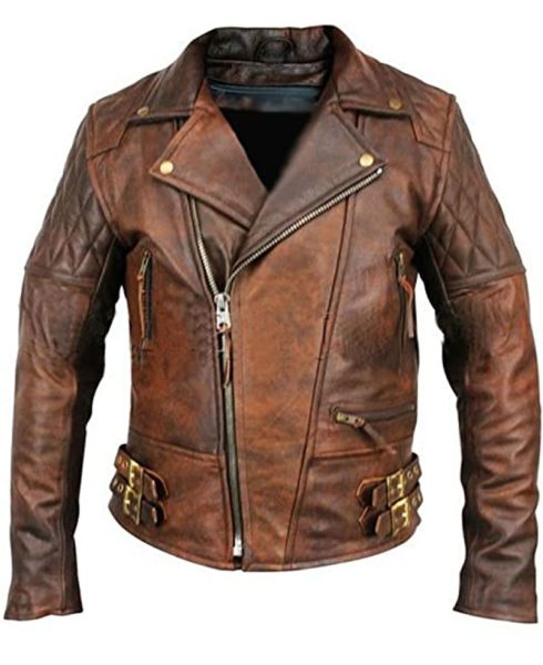 mens vintage rustic leather jacket