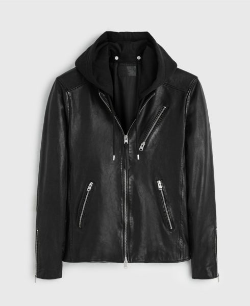 Men's Harwood Motorcycle Black Leather Jacket