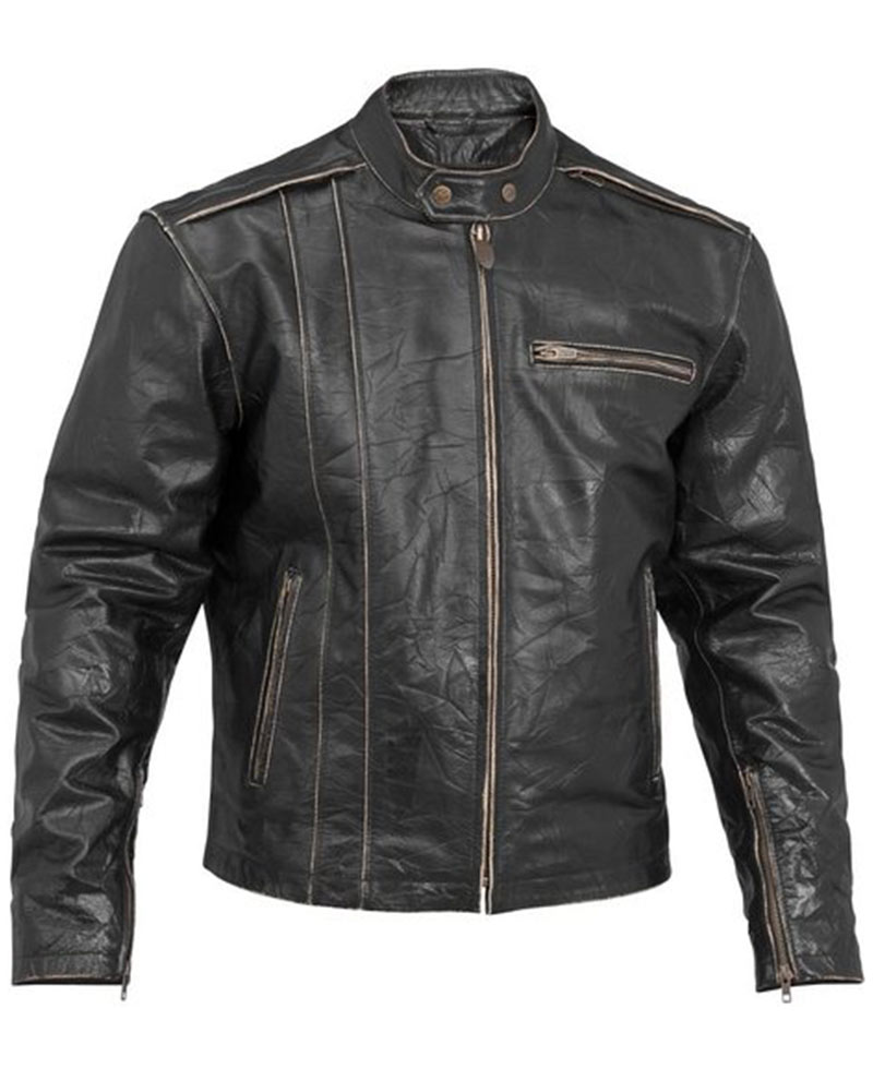 vintage leather motorcycle jacket