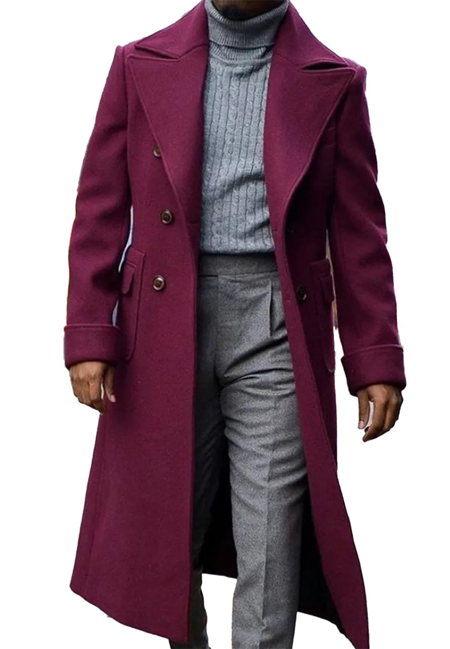 Men’s Burgundy Trench Coat