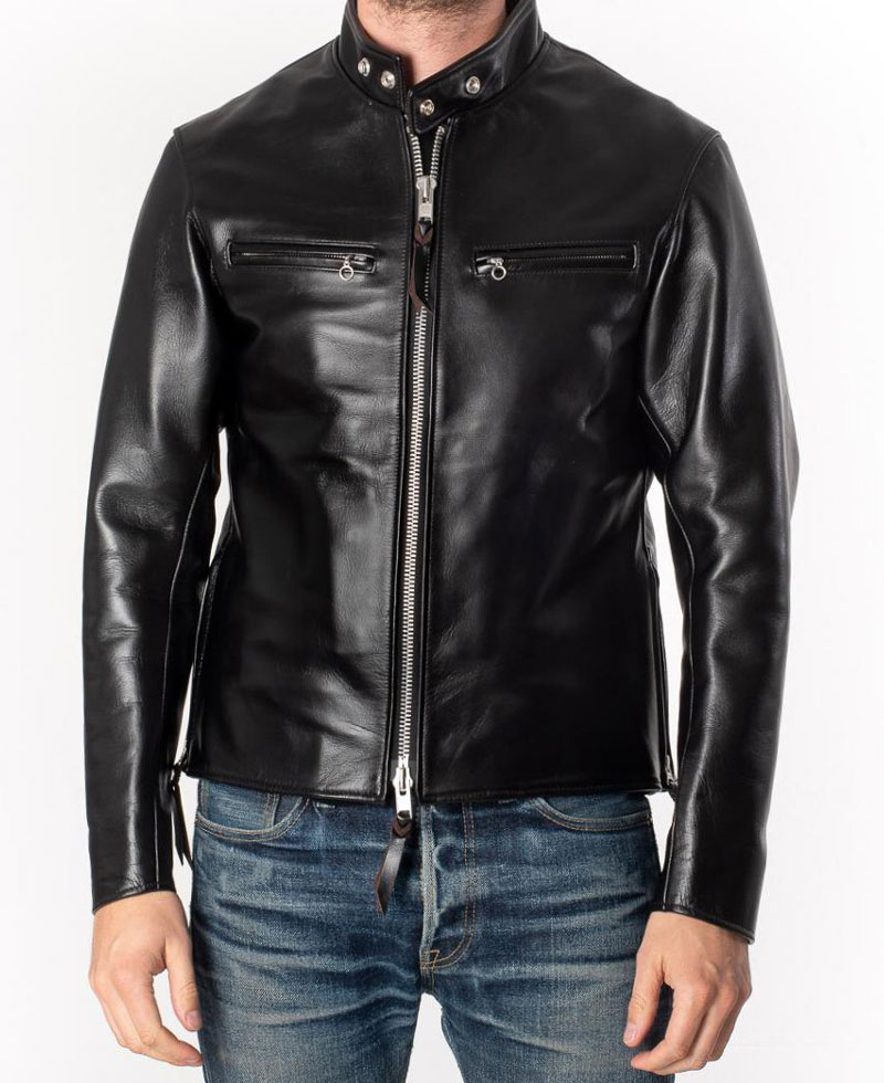 Men's Motorcycle Iron Heart Black Leather Jacket