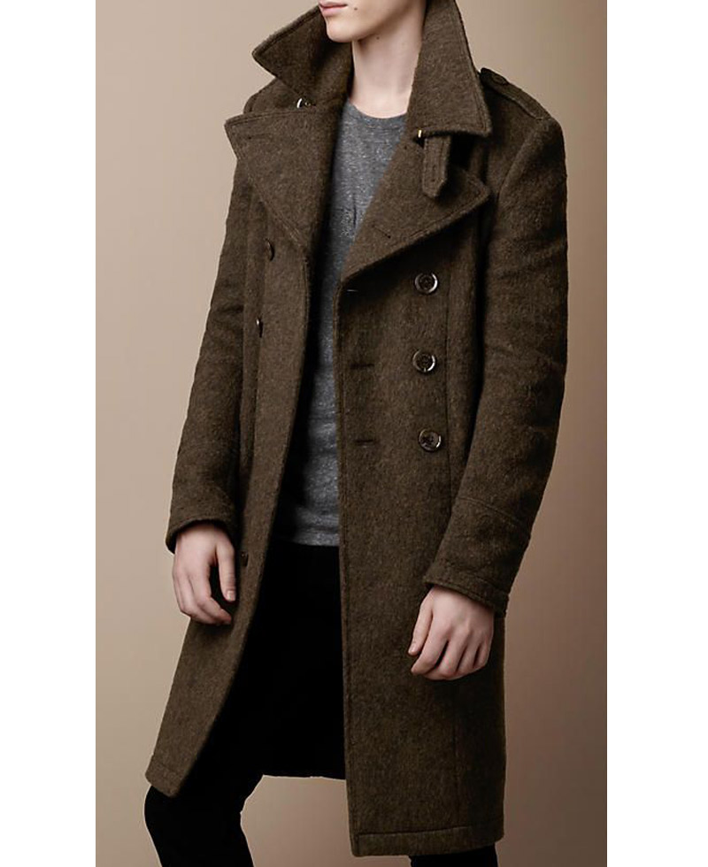 Men's Chocolate Brown Double Breasted Trench Coat
