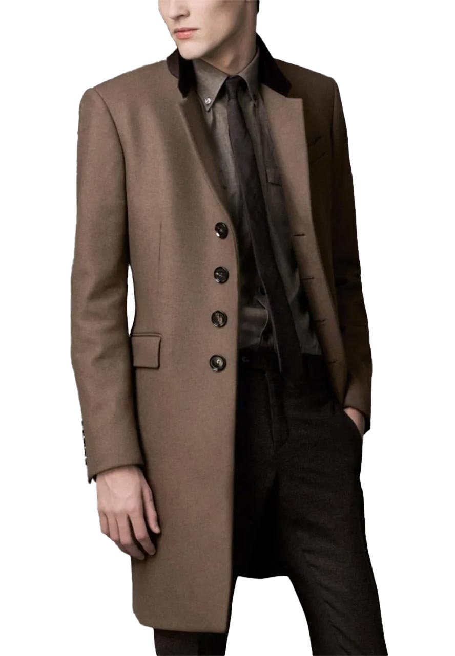 Men’s Dark Sable Velvet Collar Coat