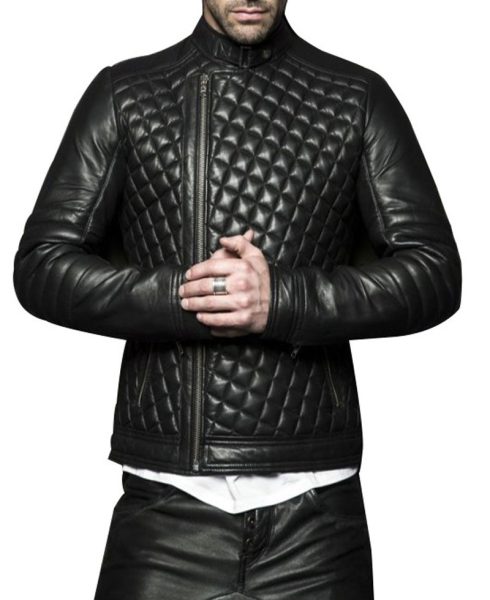 Men's Quilted Futuristic Leather Jacket