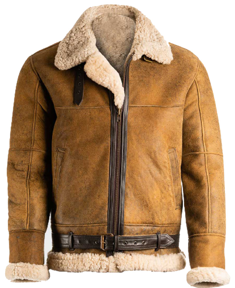Men's Flight Aviator B3 Shearling Brown Leather Jacket
