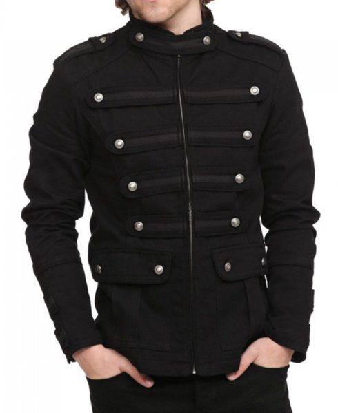 men’s gothic black marching jacket