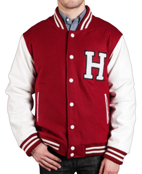 Men's Bomber Harvard Red and White Jacket