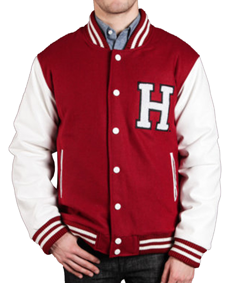 Men's Bomber Harvard Red and White Jacket