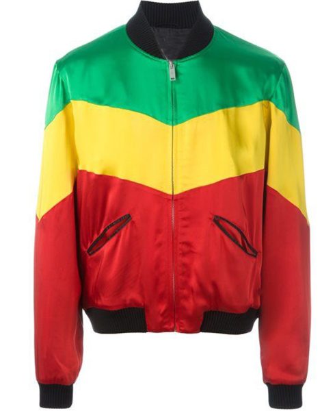 Men's Color Block Rastafari Bomber Jacket