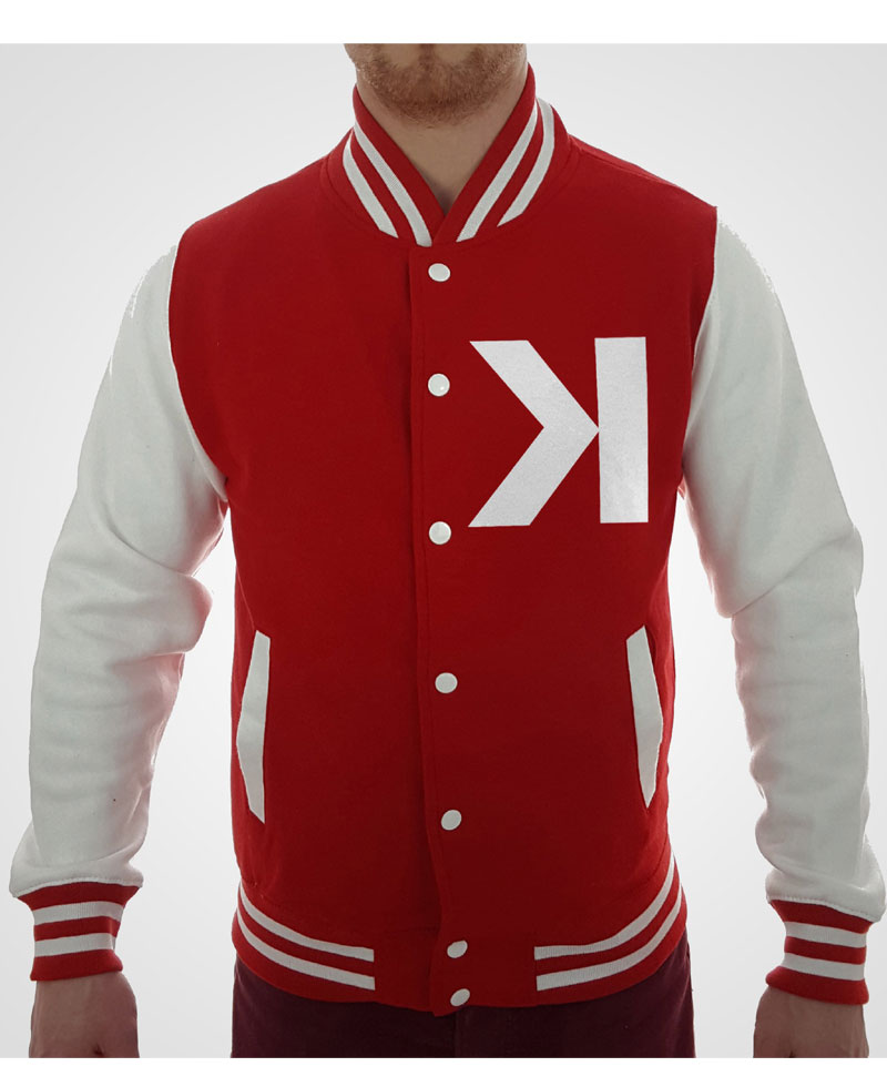 Men's Kavinsky Electro Varsity Red and White Jacket