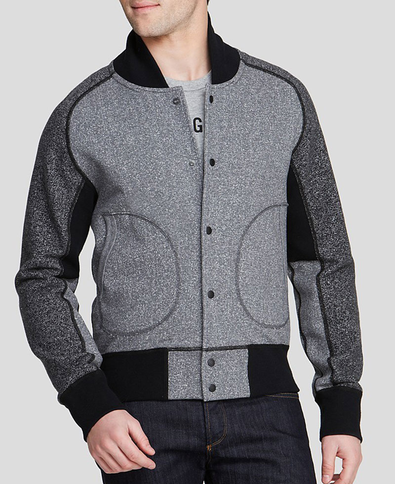 Men's Reigning Champ Bomber Grey and Black Jacket