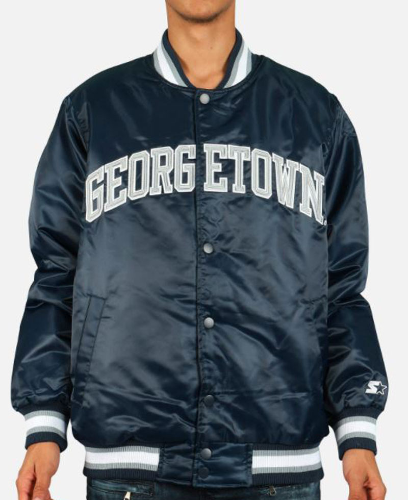 Men's Blue Georgetown Hoyas Bomber Jacket