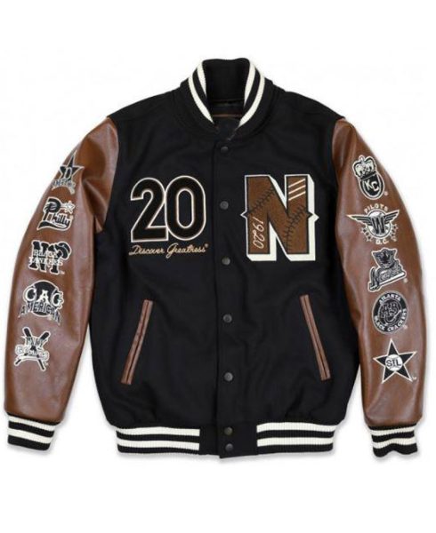 Men's Negro League Baseball Black and Brown Jacket