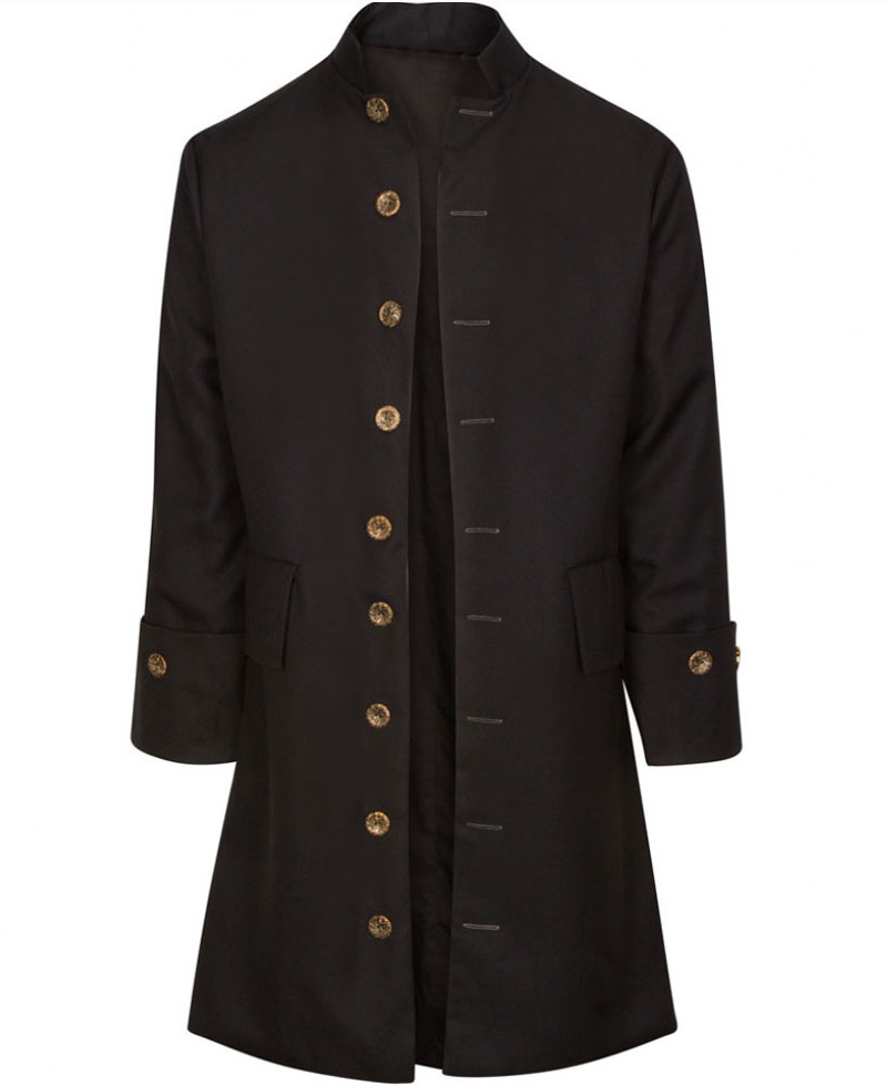 Men's Civilian Militia Colonial Black Coat