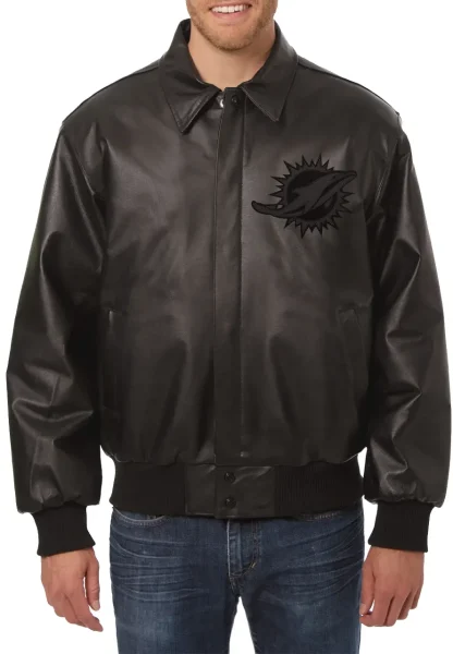 Miami Dolphins Leather Jacket