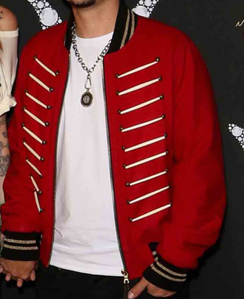 Michael Joseph Jackson Jr Red Bomber Jacket